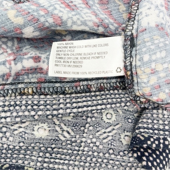 KNOX ROSE Women’s Navy Blue Paisley Print Maxi Dress Button Front Size Medium - Picture 7 of 7